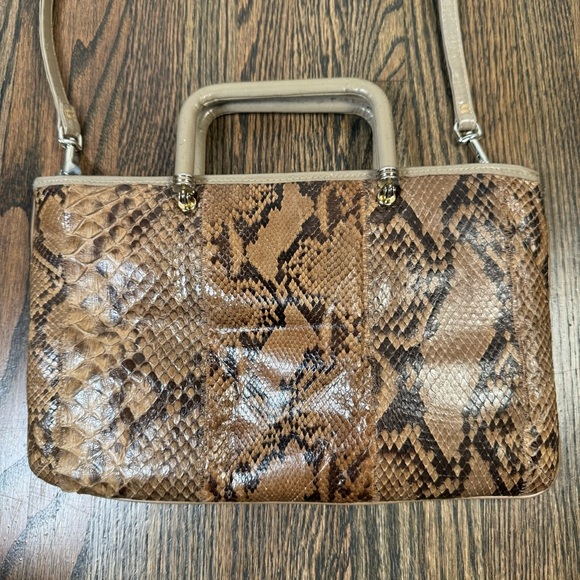 Vintage MARGOLM Italy 1970's Snakeskin Handbag Purse - Picture 7 of 11